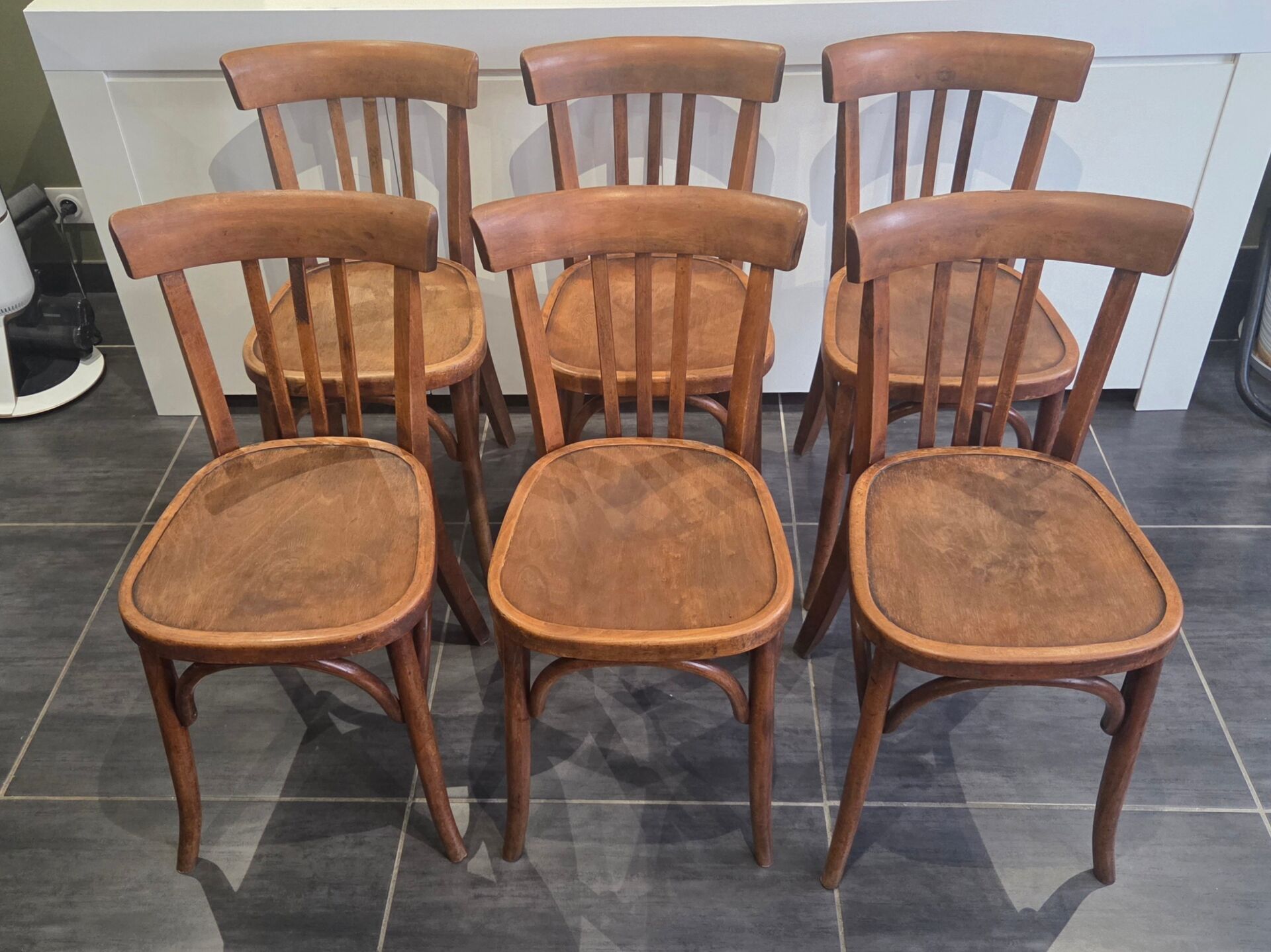 Set of 6 vintage Fischel bistro chairs, 1970s