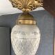 Bronze ceiling lamp and glassware