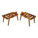 Pair of slatted side tables, Scandinavian style, 60s