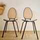 Paire de chaises années 50 piétement métal