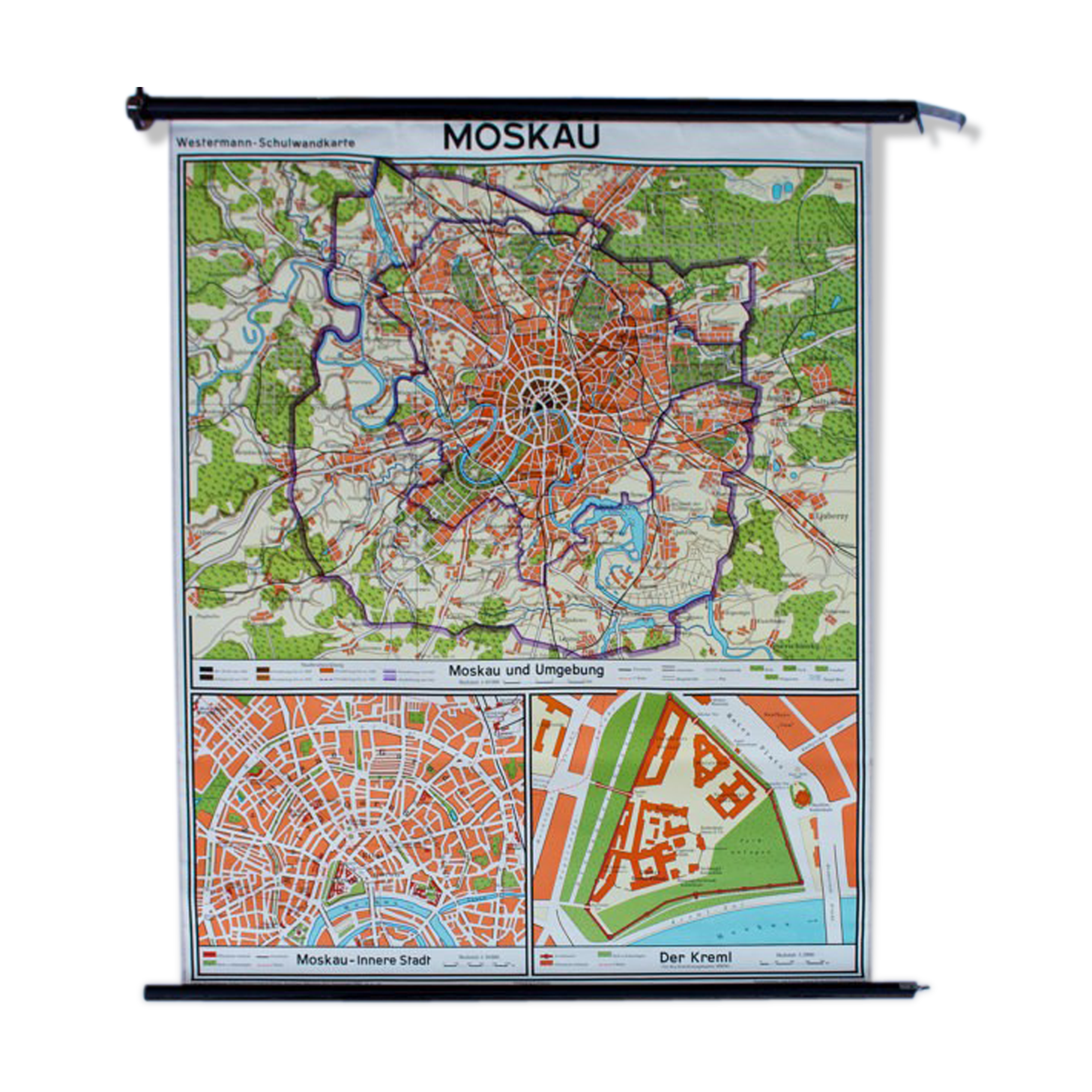 Moscow wall chart published by Westermann 1952 poster