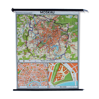 Moscow wall chart published by Westermann 1952 poster