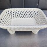 Vintage basket, woven ceramic fruit bowl
