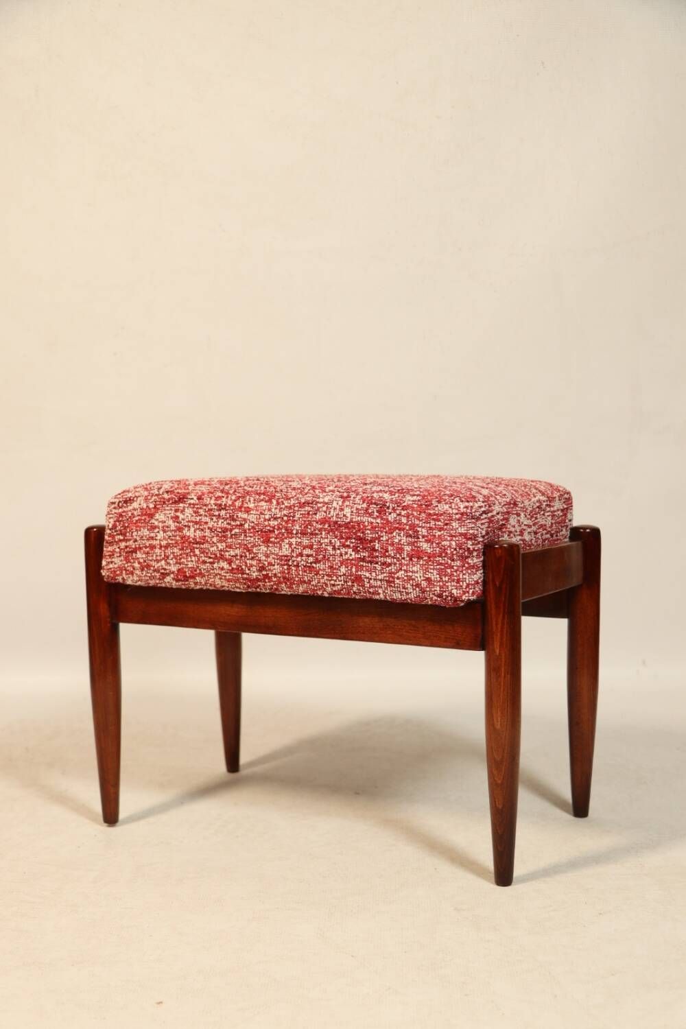 Vintage armchair and footrest red lobster Boho style fabric design by H.Lis 300-190 model