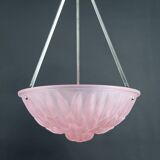 Basin, Molded Pressed Glass with Floral Motif, Silver-Plated Bronze Mount, 1930