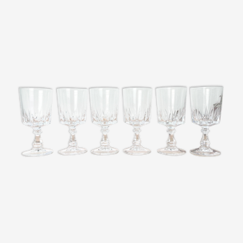 6 glasses of red wine crystal of Arques model Louvre