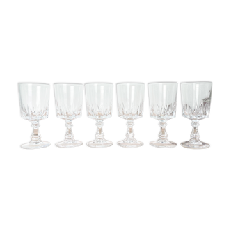 6 glasses of red wine crystal of Arques model Louvre