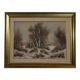 Italian winter landscape painting oil on canvas