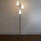 Vintage three-light floor lamp, in brass and opaline metal 1960