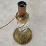 Lamp base glass and brass, 1950s