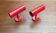 Mid-century minimalist red wall lamp, set of 2.