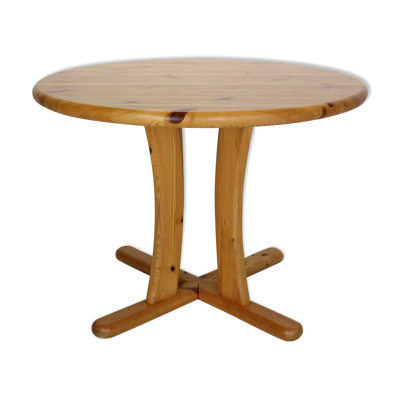 Table à manger ronde en pin massif, années 1970, Danemark