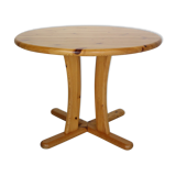 Round Solid Pinewood Dinning Table, 1970's Denmark