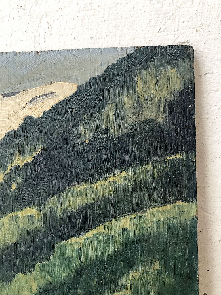 Oil painting landscape mountain 1947