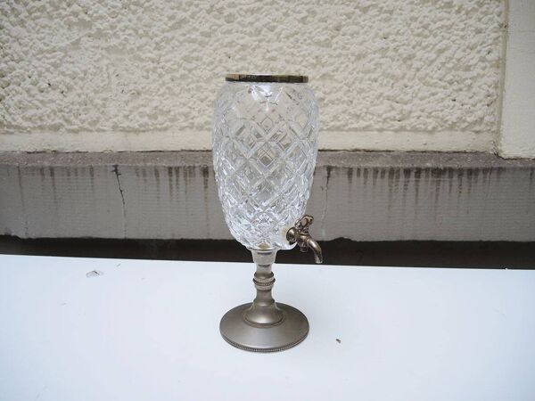 Ancienne fontaine à absinthe en cristal taillé