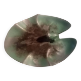 Superb old art deco ashtray signed max le verrier frog and water lily decor