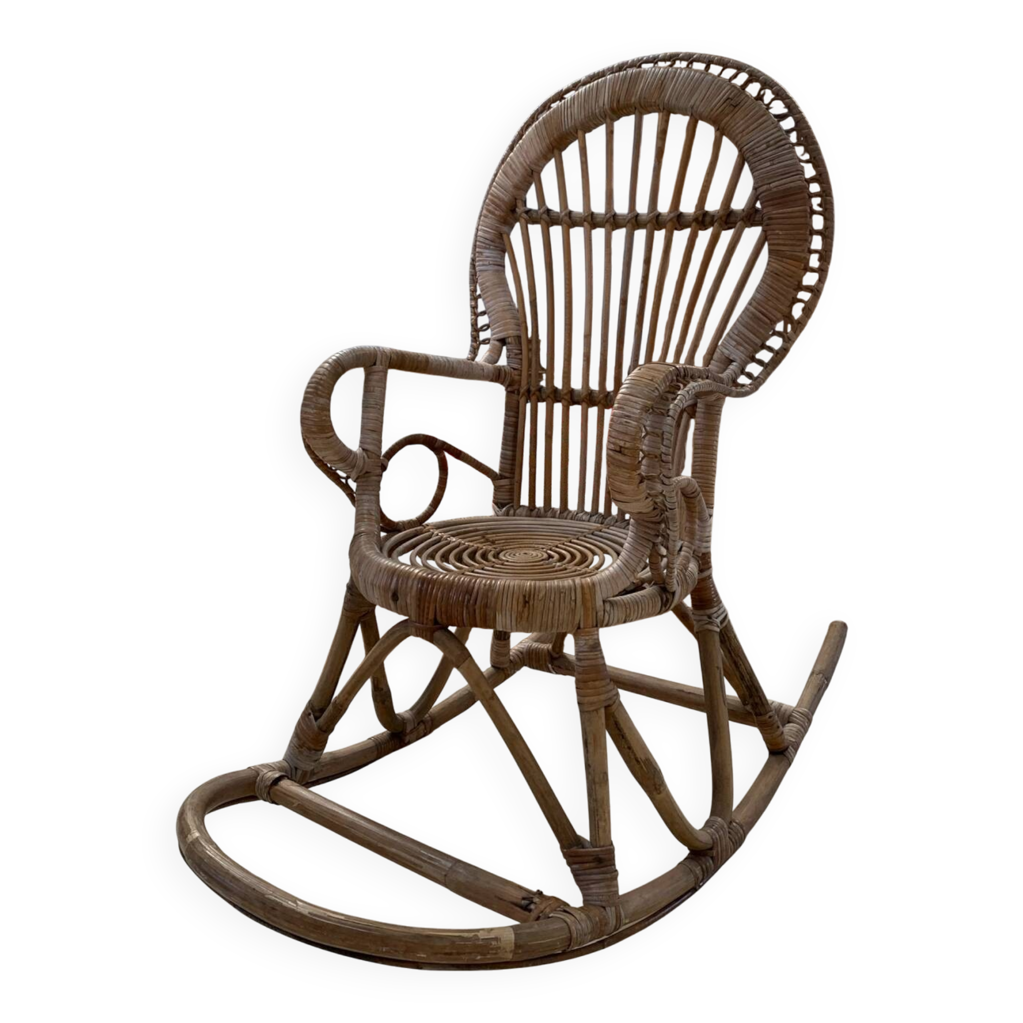 Fauteuil à bascule enfants rotin