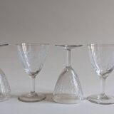 Lot de 4 verres ciselés