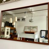 Miroir vintage rectangulaire en teck 48x76cm