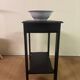 Small Art Deco console reinterpreted – matte black wood with drawer