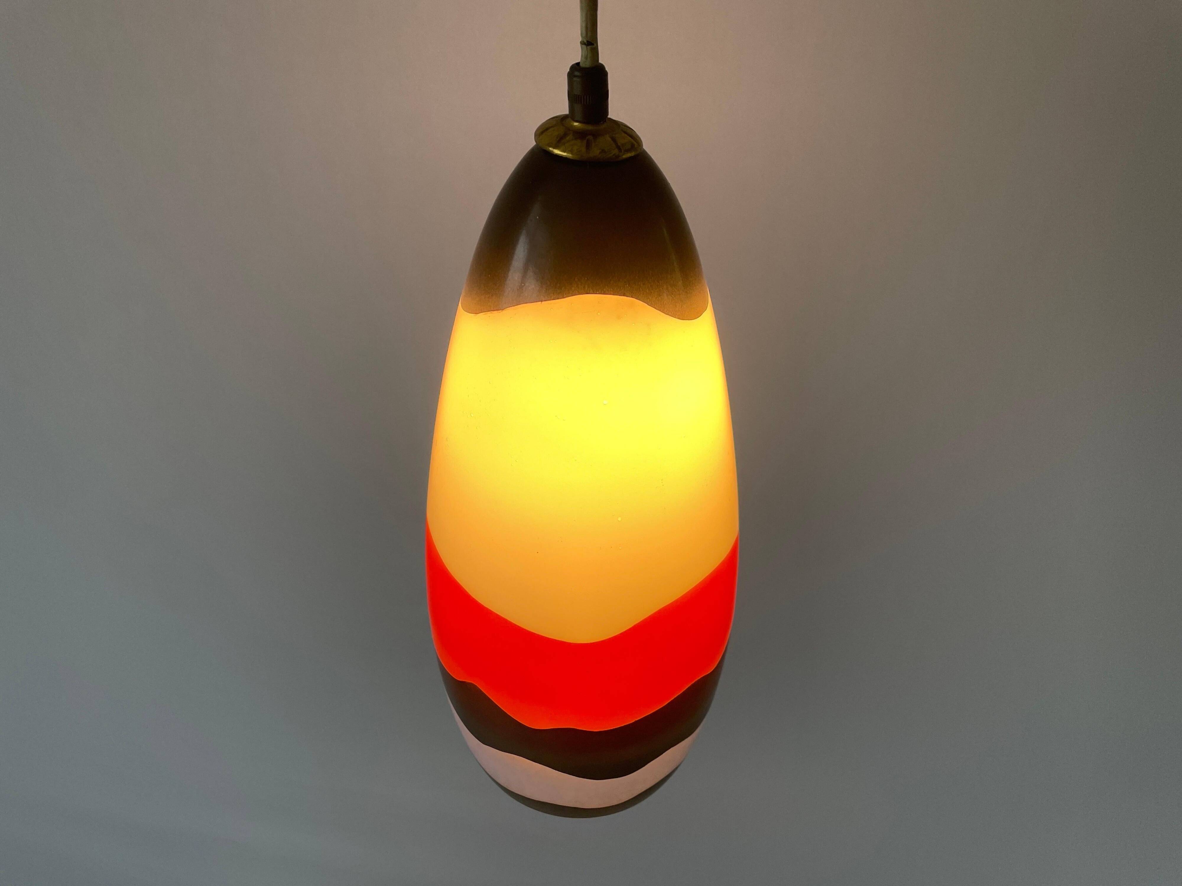 Mid-century coloured glass pendant lamp, 1960, Italy
