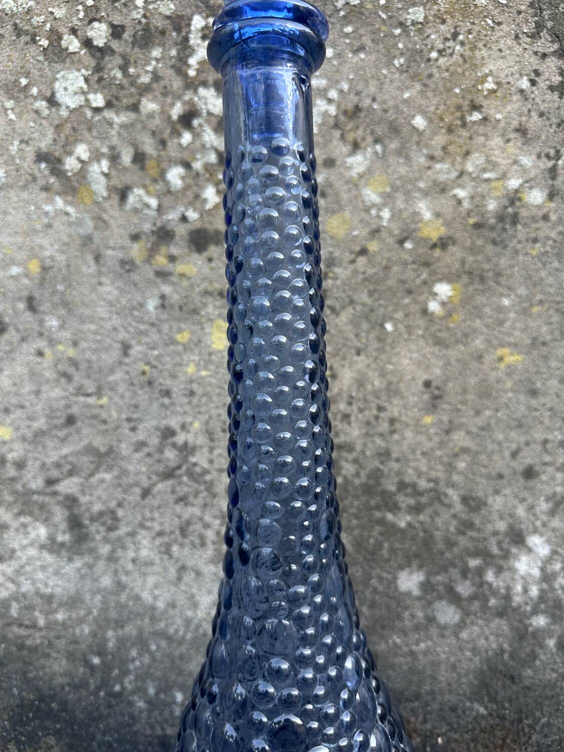 Carafe empoli purple mauve small bubbles hobnail