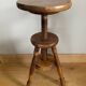 Rotating stool in solid wood, tripod base, 20th century