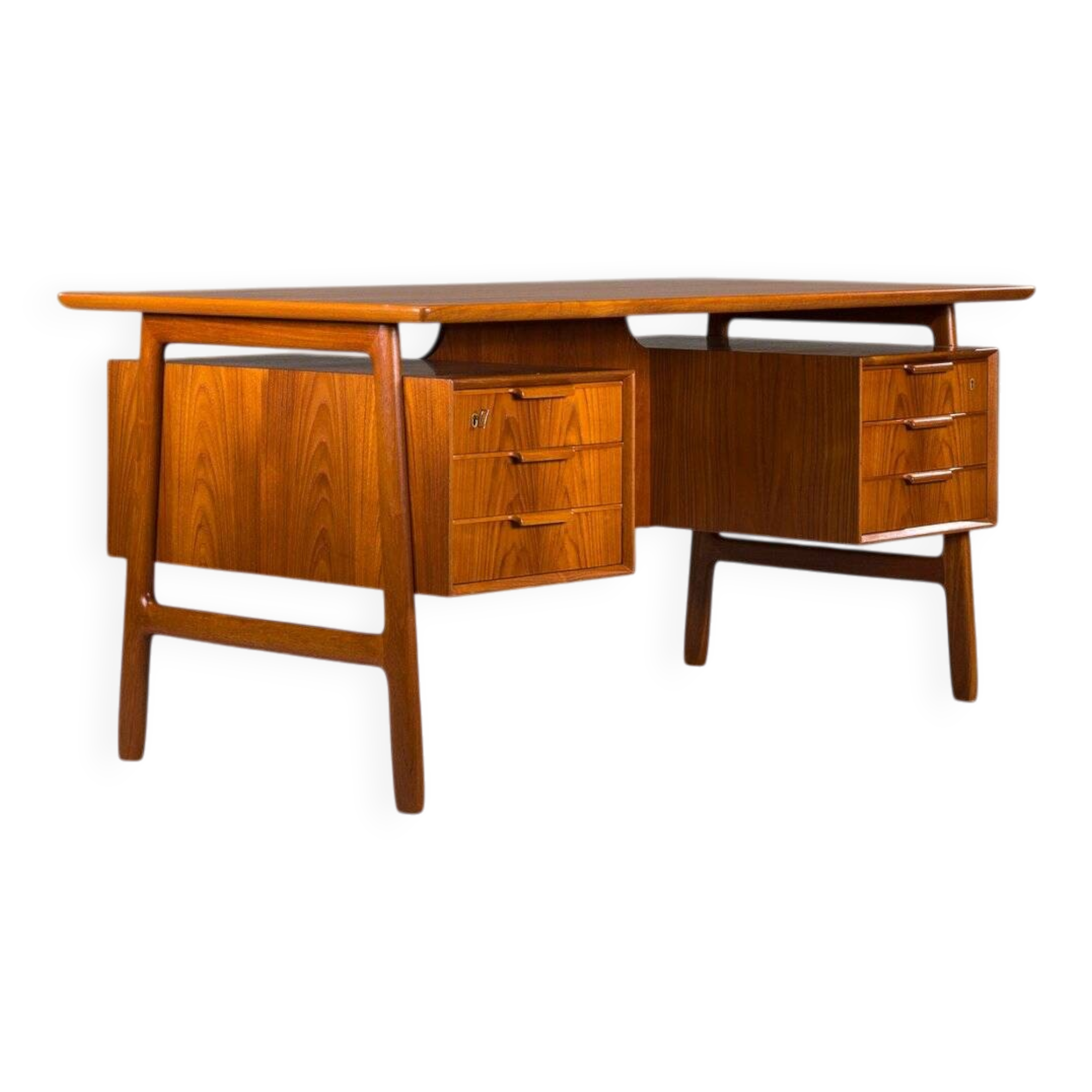 Model 75 Teak Desk from Omann Jun Møbelfabrik, 1960s