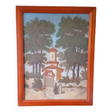 Oil on orientalist panel mid-19th century