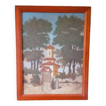Oil on orientalist panel mid-19th century