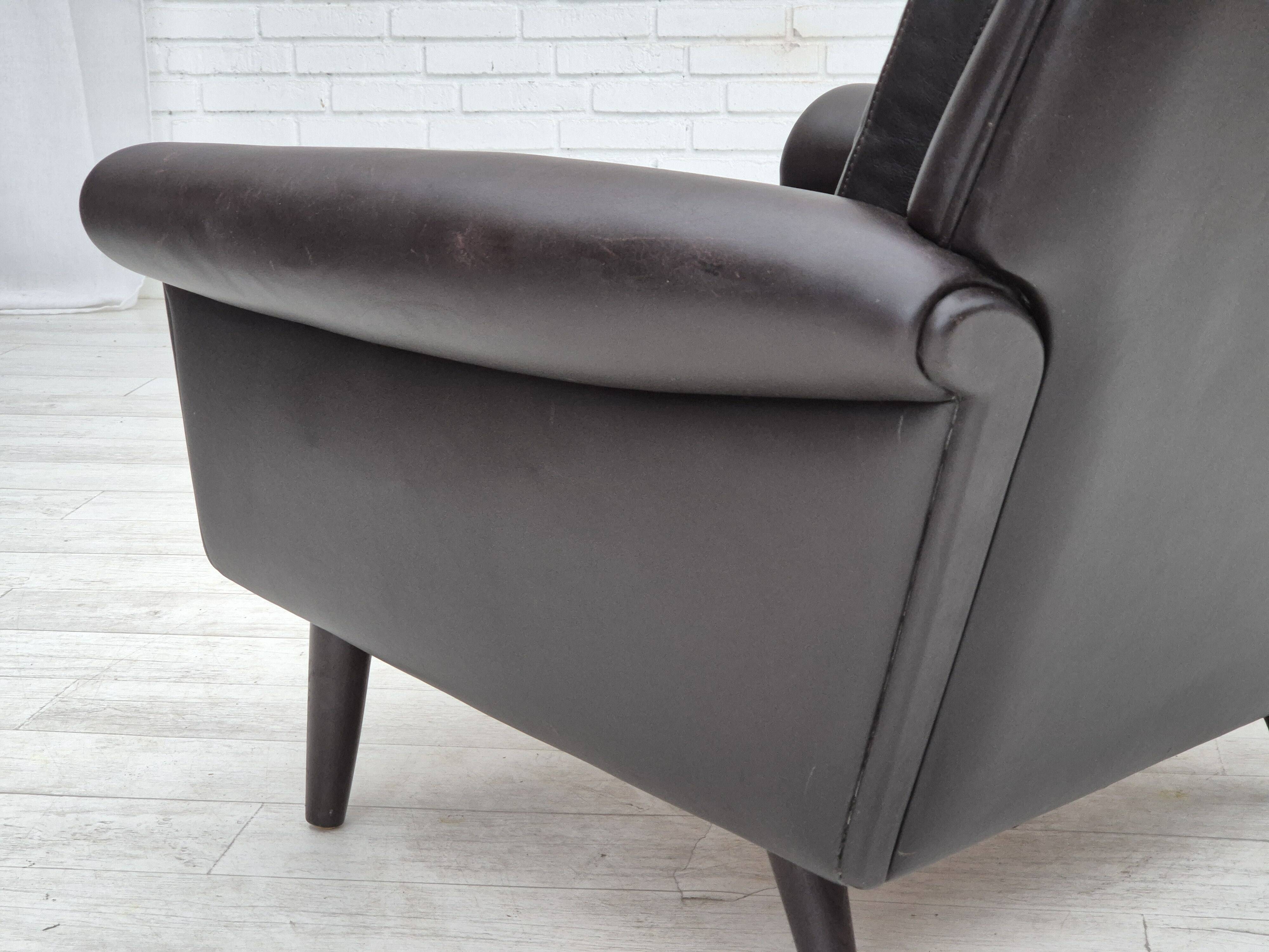 1960s, Danish design by Aage Christiansen, model "Diplomat", lounge chair with footstool.