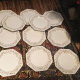 Flat plates Johnson Brothers 1980s "Eternal Beau" octagonal design