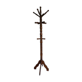 Turned and twisted wooden coat hanger, 11 patères