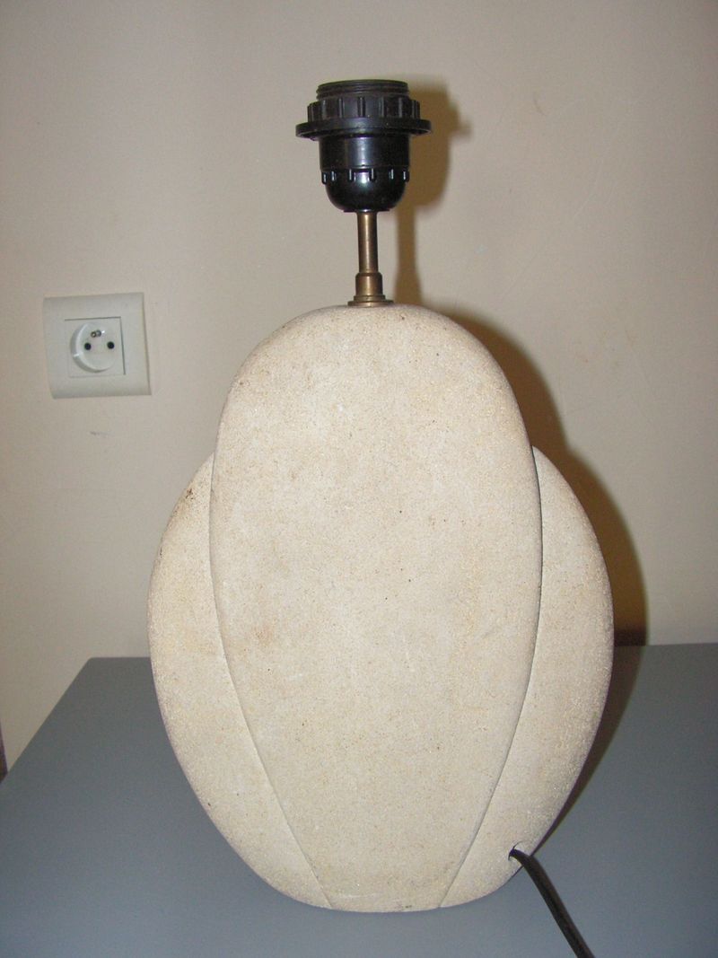 Stone shade lamp rattan 70s