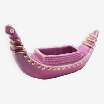 Vase bateau-dragon asiatique en céramique