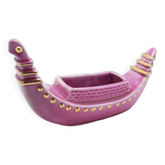 Ceramic Asian dragonboat vase