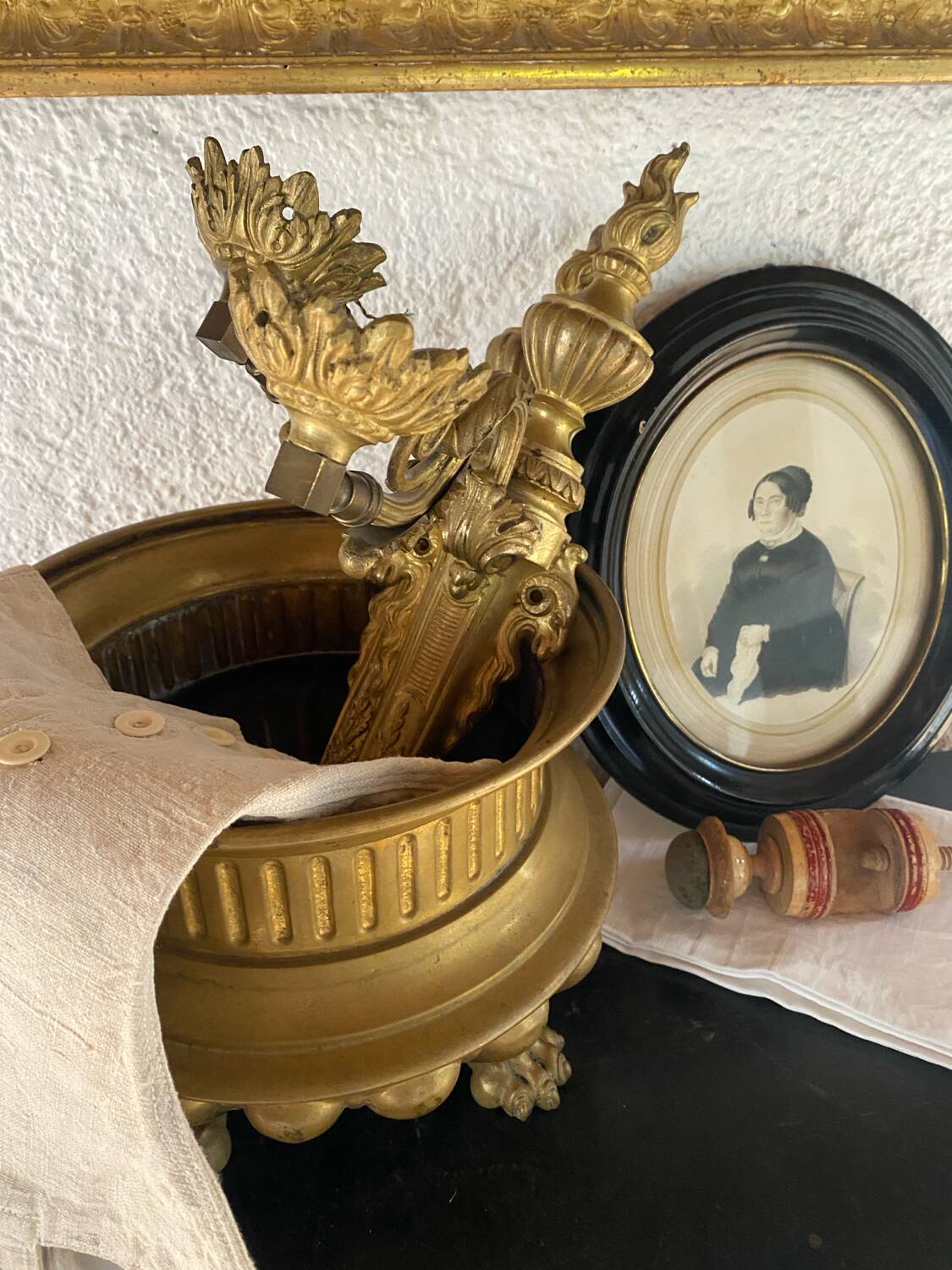 Paire d’appliques murales en bronze XIX