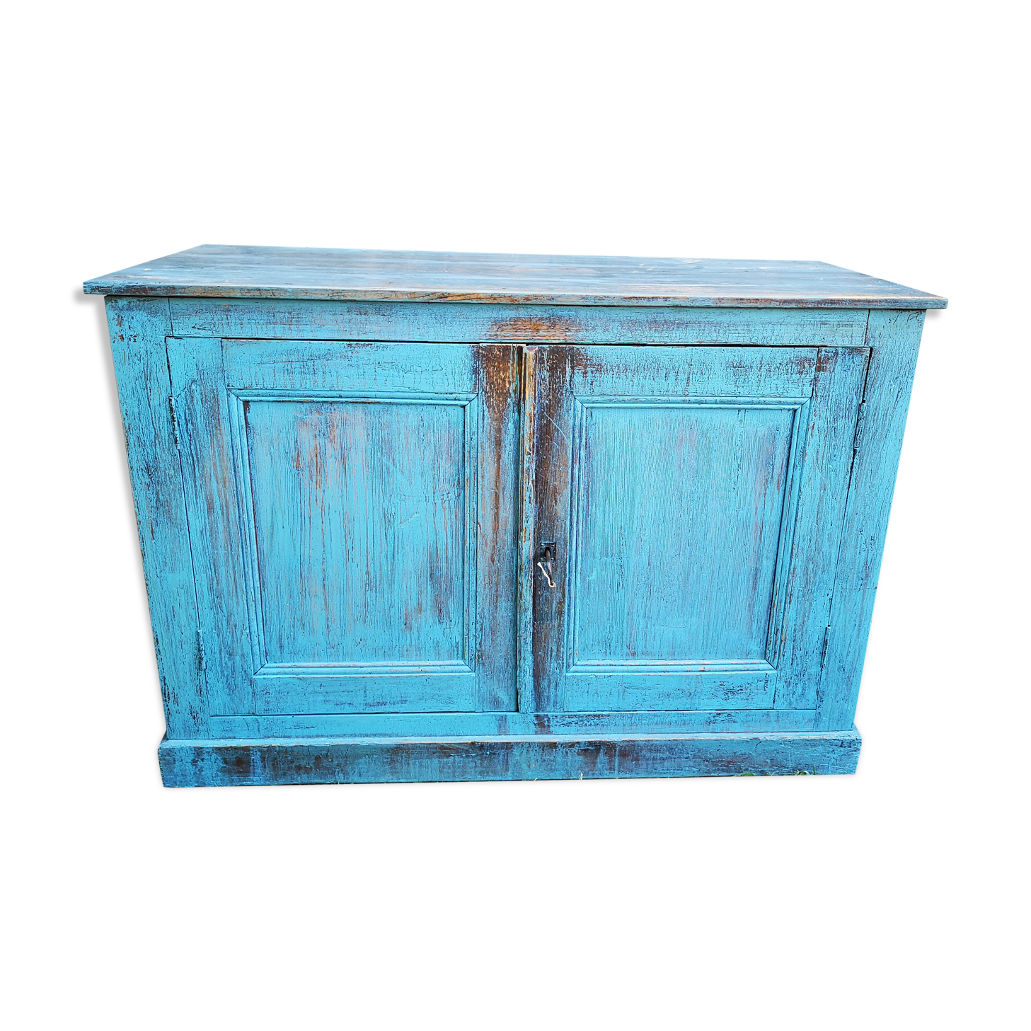 Buffet campagne patiné bleu