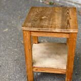 Vintage solid wood square farmhouse stool