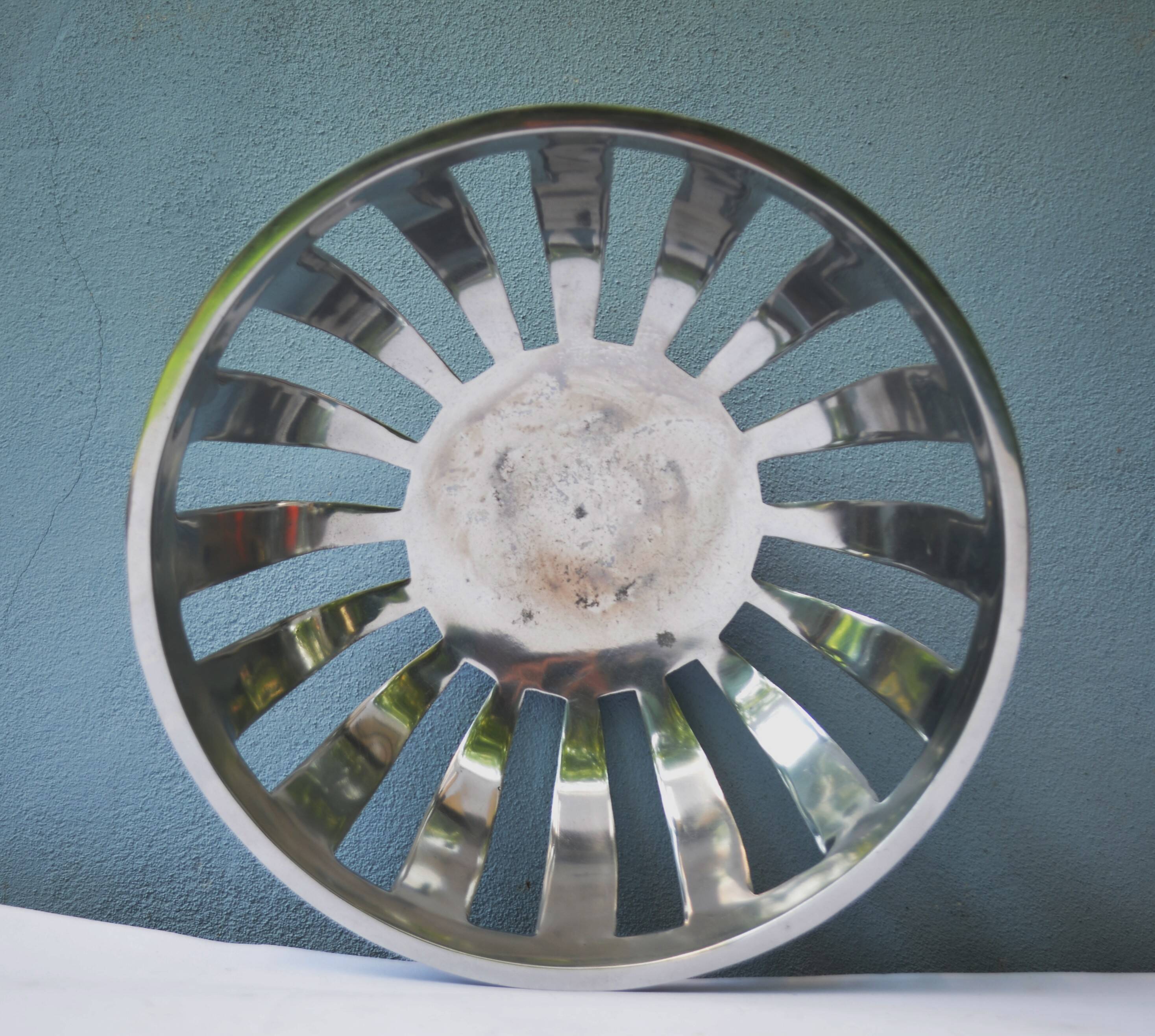 Mid Century Modernist Chrome Basket Centerpiece Bowl