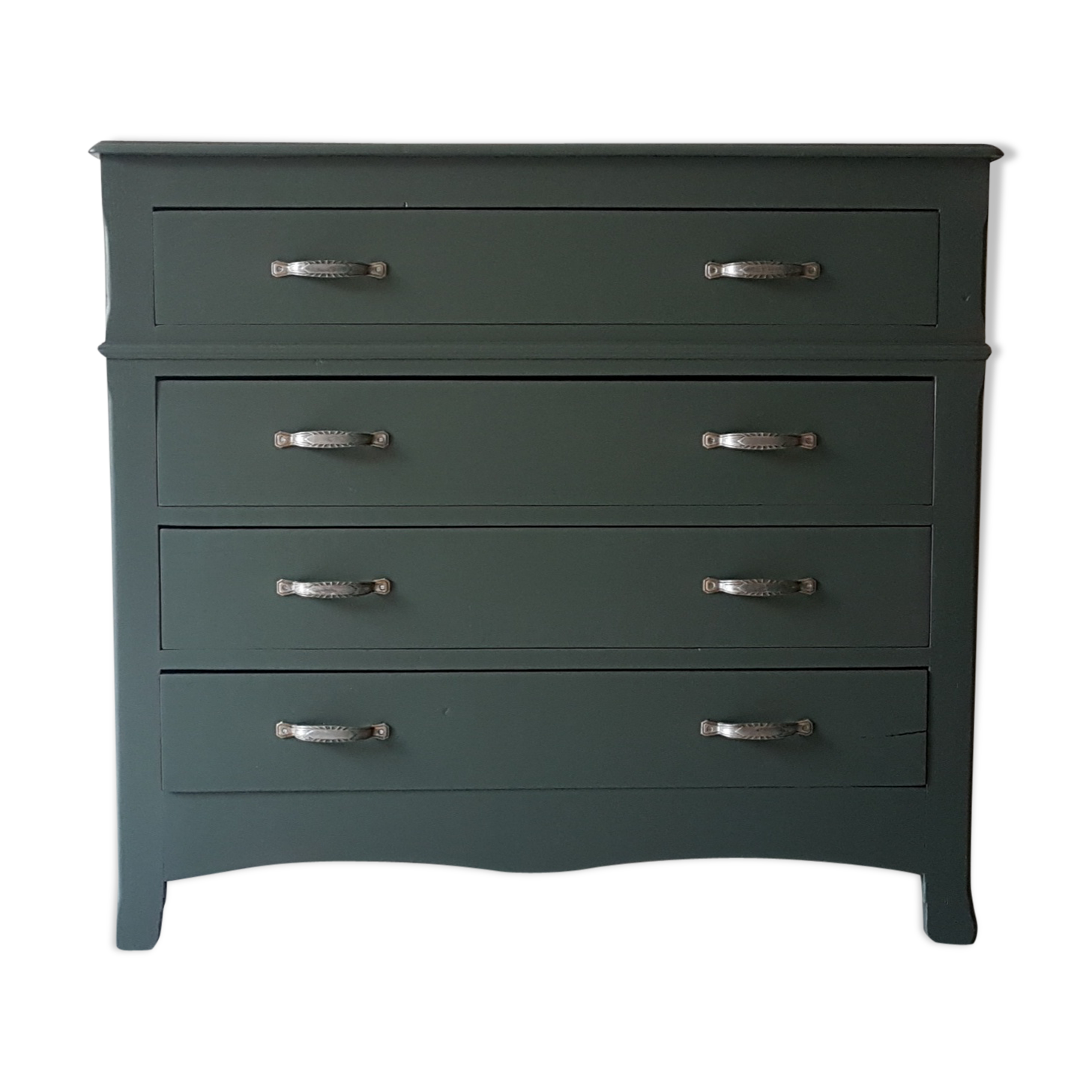 Revamped green solid wood dresser