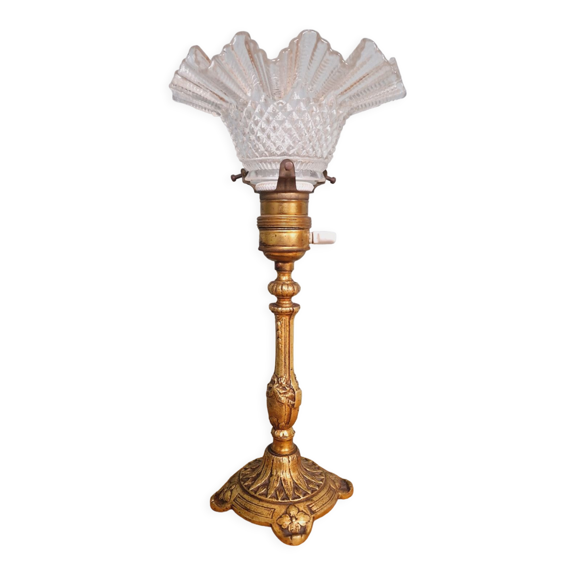 Table lamp in gilded bronze, late 19th / early 20th