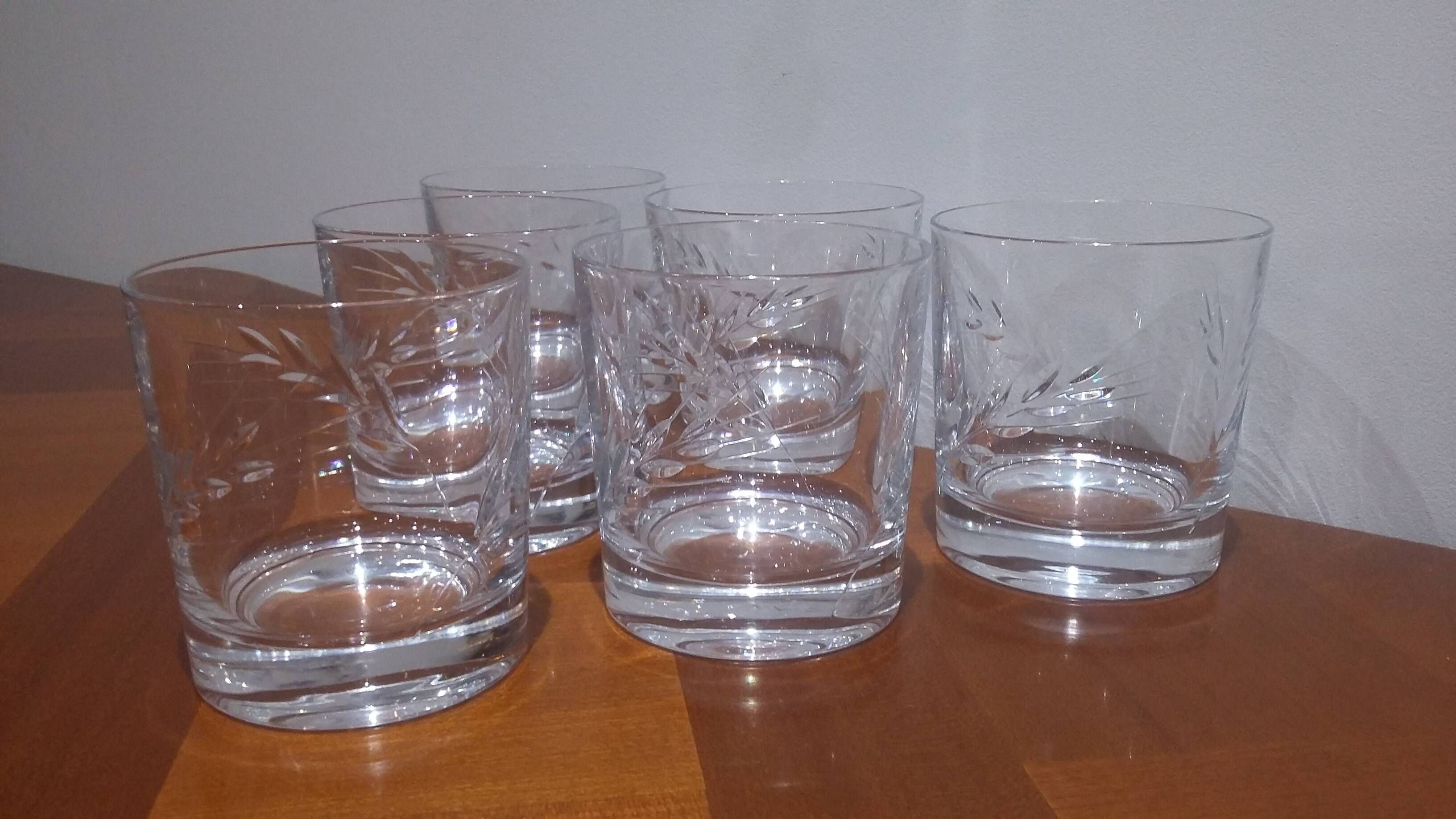 Très Joli Série De 6 Verre A Whisky Epi Fleury En Cristal D'arques