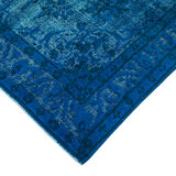 Hand-knotted anatolian 1980s 150 cm x 241 cm blue rug