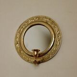 Applique murale vintage en laiton avec miroir