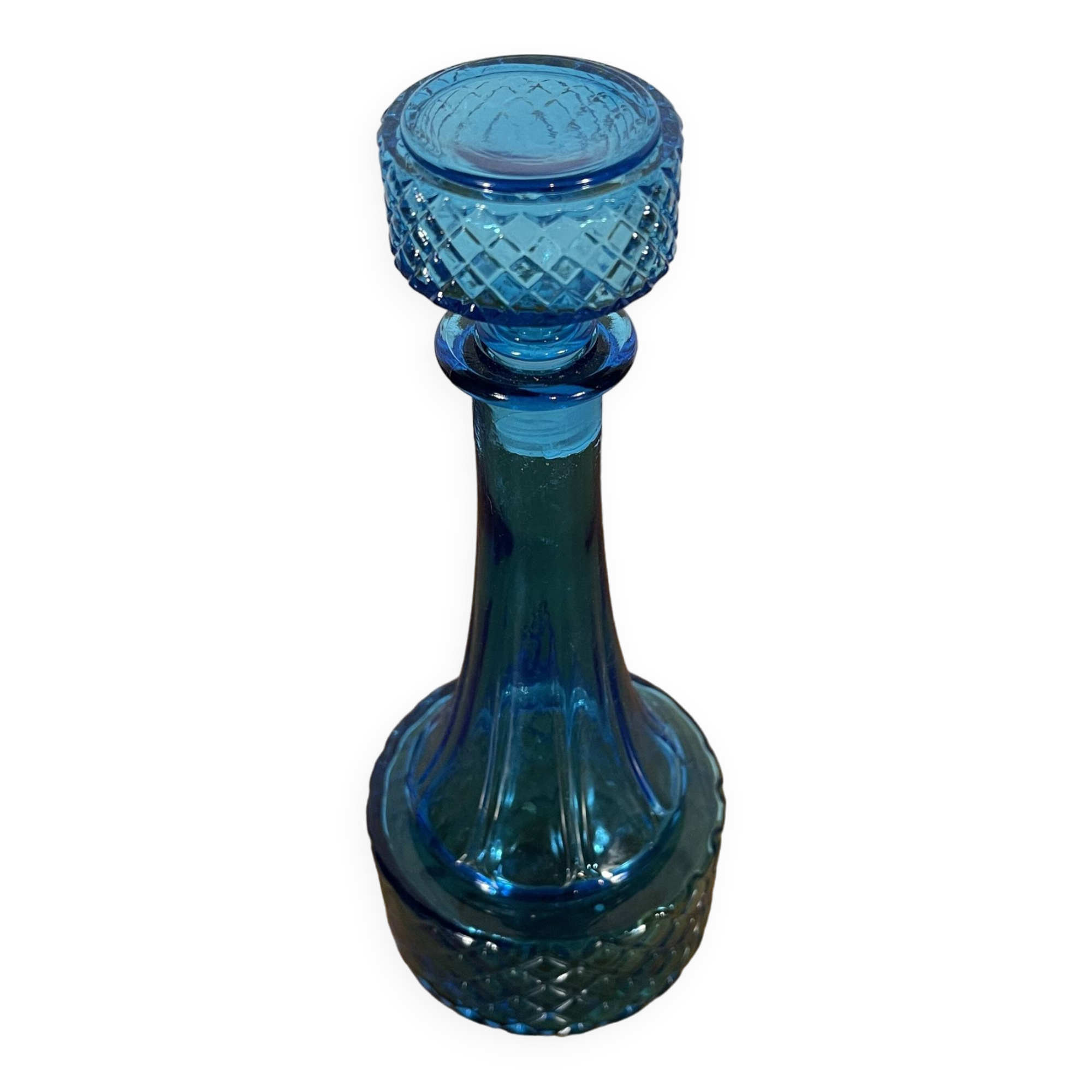 Blue glass carafe