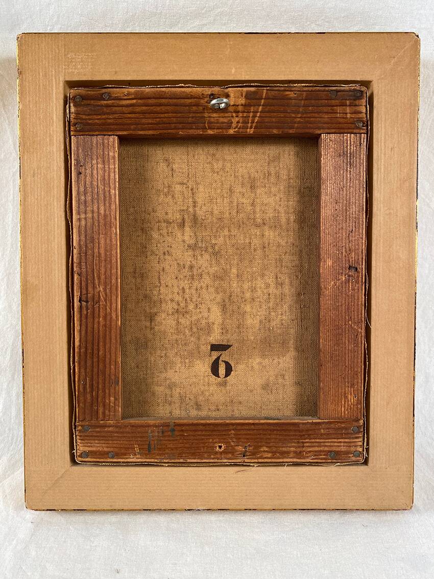 Alain Bonnaud (20th century), small oil on canvas. “Woman on a forest path”