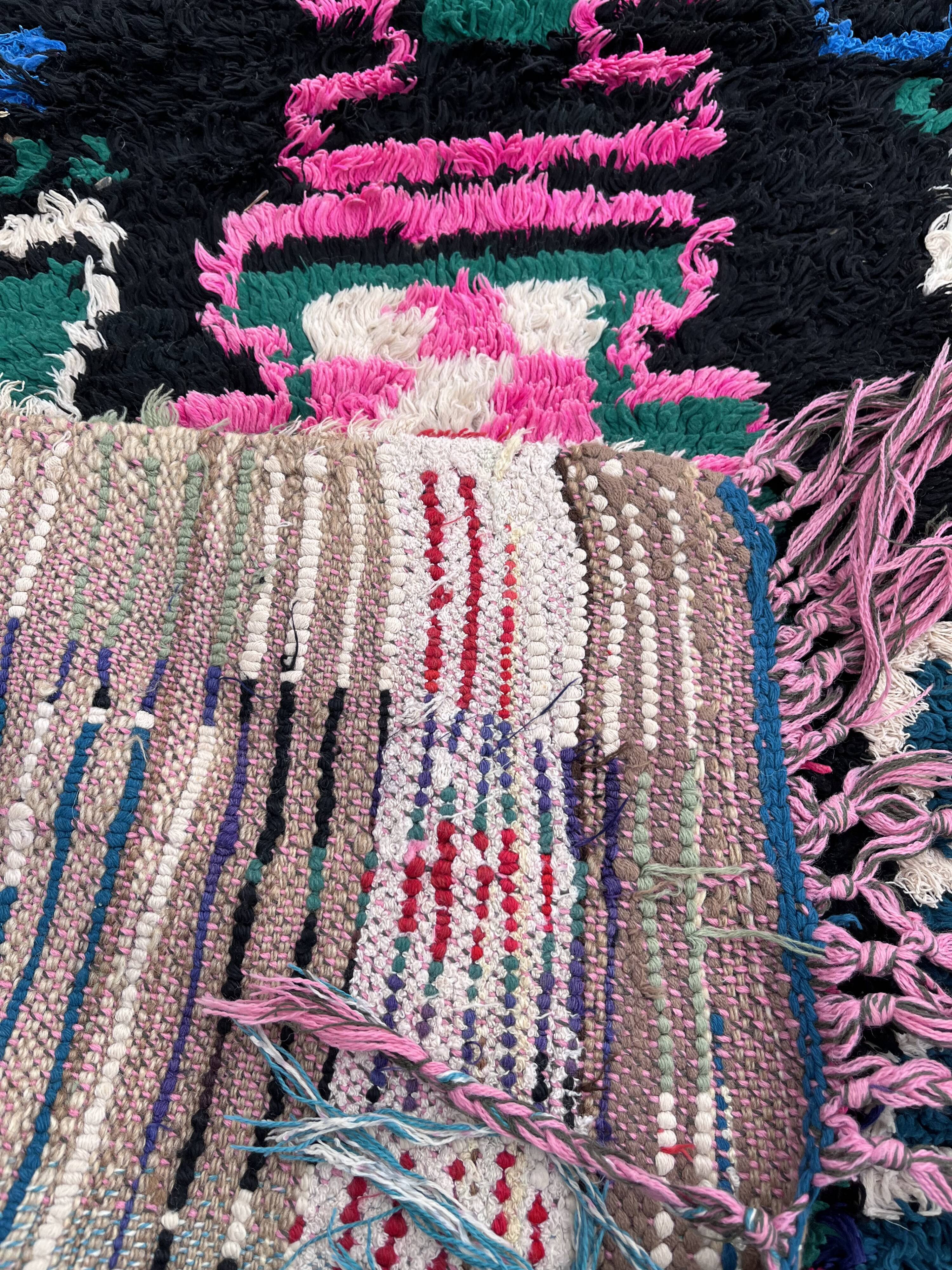 Moroccan carpet Berbere Boucherouite red