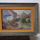 Oil painting on canvas Edmond Van Coppenolle (1846-1914) Landscape