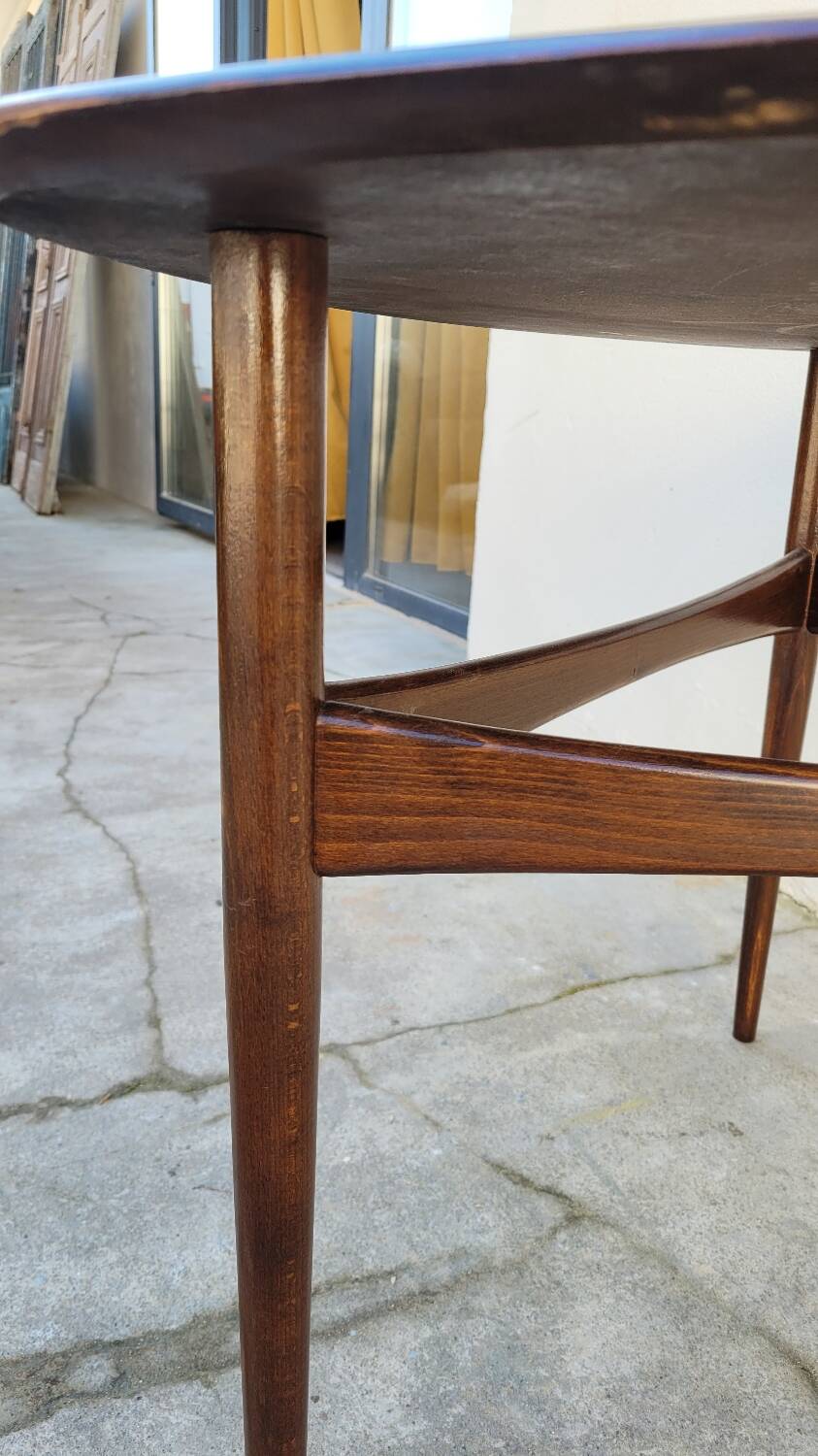 1960s Scandinavian tripod coffee table in teak
